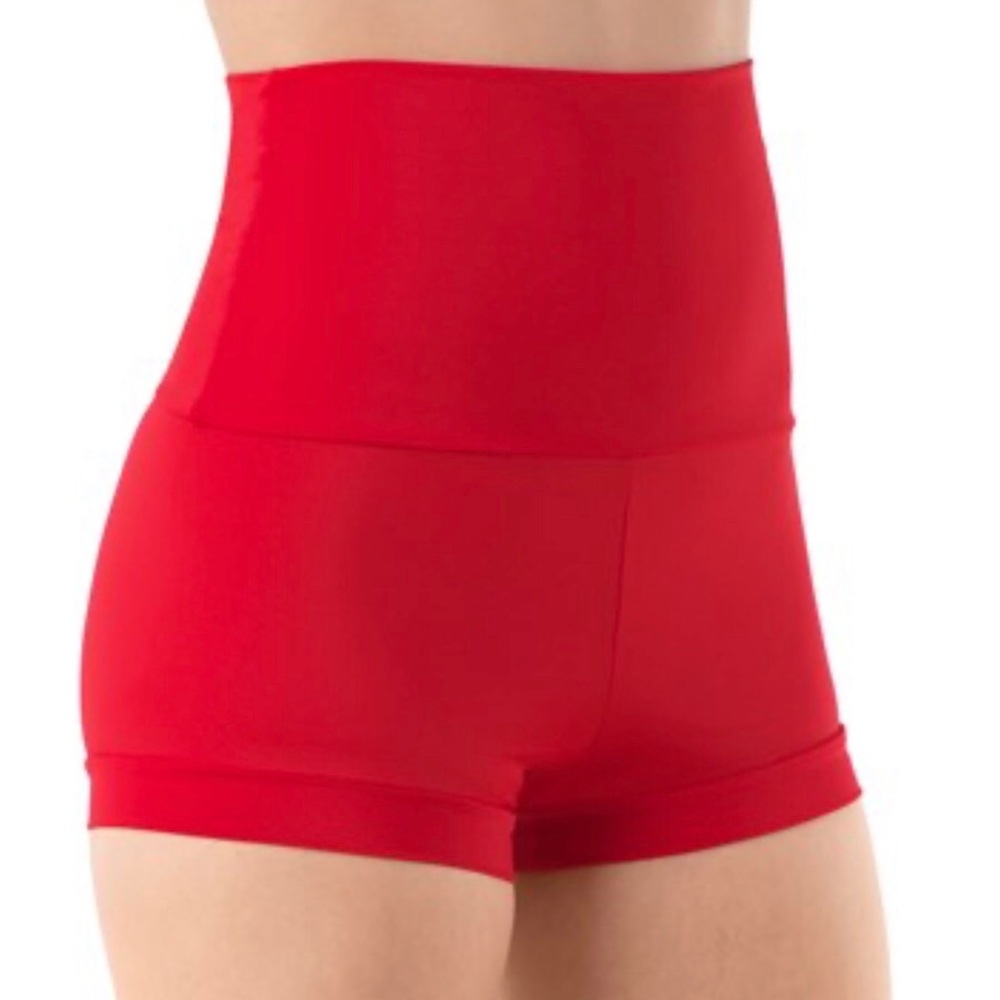 Balera New High Waisted Dance Shorts Red